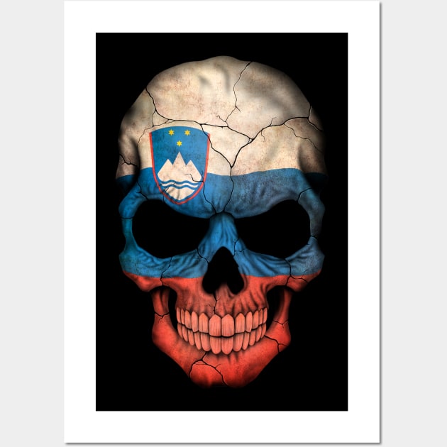 Slovenian Flag Skull Wall Art by jeffbartels